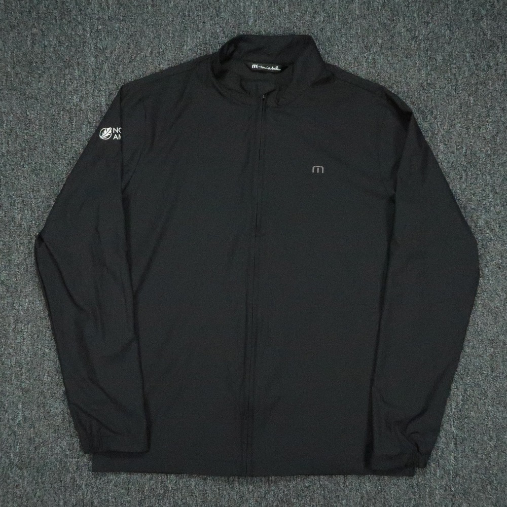 Travis Mathew Jacket Mens Medium Black Surfside Full Zip Pocket Golf Stretch
